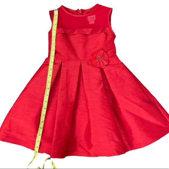 New Luli & Me Girls Red Sleeveless Pleated Full Dress - Picture 9 of 10